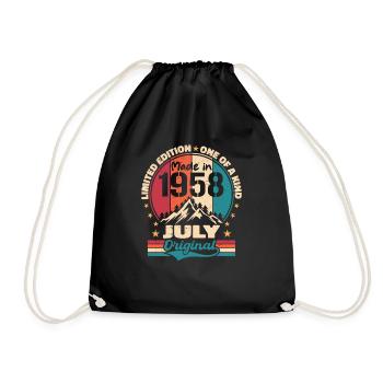 1958 Anniversary Vintage Made July 1958 - Drawstring Bag - black - Front