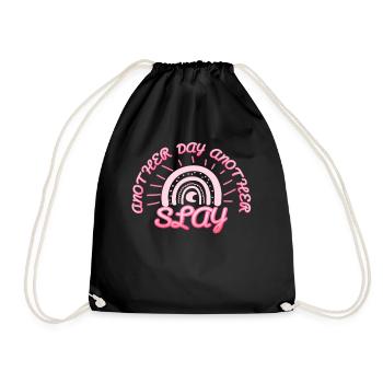 Another Day Another Slay Motivational - Drawstring Bag - black - Front