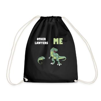 Other Lawyers Me Lizard T-Rex - Drawstring Bag - black - Front