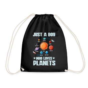 Nur ein Junge, der das Sonnensystem der Planeten liebt - Turnbeutel - Schwarz - Vorne