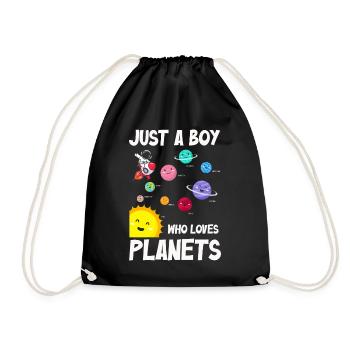 Juste un garçon qui aime les planètes du système solaire - Sac de sport léger - noir - Devant