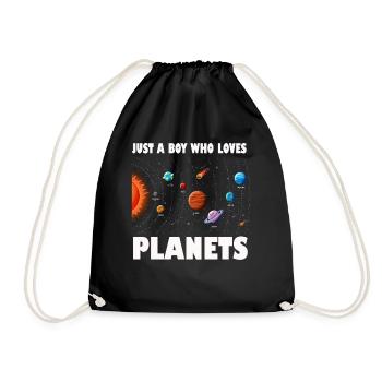 Nur ein Junge, der das Sonnensystem der Planeten liebt - Turnbeutel - Schwarz - Vorne
