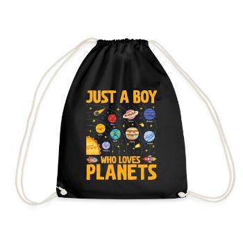 Juste un garçon qui aime les planètes du système solaire - Sac de sport léger - noir - Devant