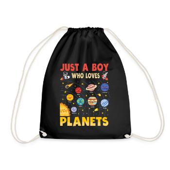 Juste un garçon qui aime les planètes du système solaire - Sac de sport léger - noir - Devant