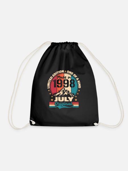 1998 Juli Jahrgang Juli 1998 Geschenk - Turnbeutel - Schwarz