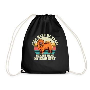 Les chiens me rendent heureux humain me font mal à la tête Doglove - Sac de sport léger - noir - Devant