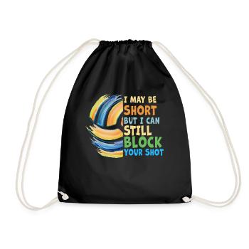 I Can Block Your Shot Beach Volleyball - Drawstring Bag - black - Front