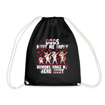 Les chiens me rendent heureux humain me font mal à la tête Doglove - Sac de sport léger - noir - Devant