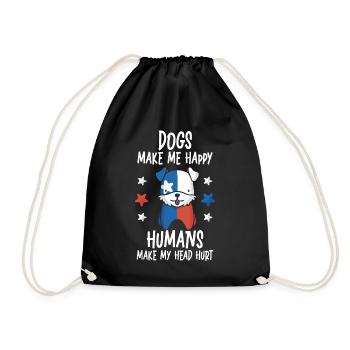 Les chiens me rendent heureux humain me font mal à la tête Doglove - Sac de sport léger - noir - Devant