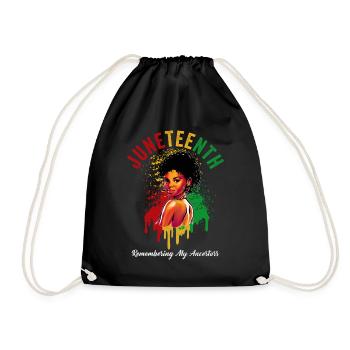 Juneteenth 1865 Remembering My Ancestors - Drawstring Bag - black - Front