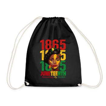 Juneteenth 1865 Remembering My Ancestors - Drawstring Bag - black - Front