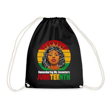 Juneteenth 1865 Gedenken an meine Vorfahren - Turnbeutel - Schwarz - Vorne