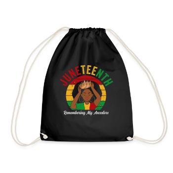 Juneteenth 1865 Remembering My Ancestors - Drawstring Bag - black - Front