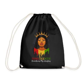 Juneteenth 1865 Remembering My Ancestors - Drawstring Bag - black - Front