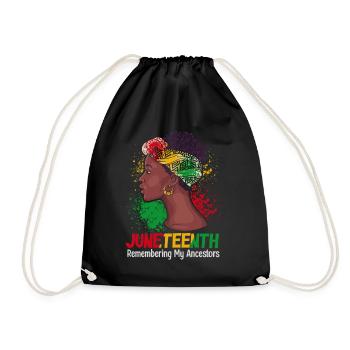 Juneteenth 1865 Remembering My Ancestors - Drawstring Bag - black - Front
