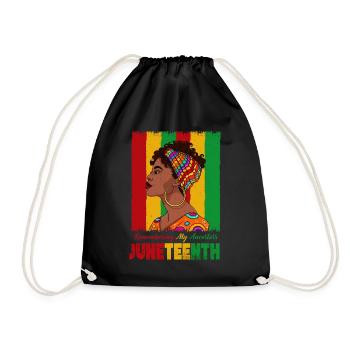 Juneteenth 1865 Remembering My Ancestors - Drawstring Bag - black - Front
