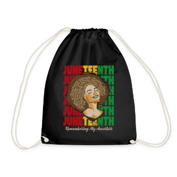 Juneteenth 1865 Gedenken an meine Vorfahren - Turnbeutel - Schwarz - Vorne