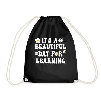 It's A Beautiful Day For Learning - Drawstring Bag - black - Front