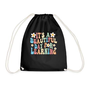 It's A Beautiful Day For Learning - Drawstring Bag - black - Front