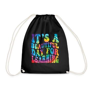 It's A Beautiful Day For Learning - Drawstring Bag - black - Front