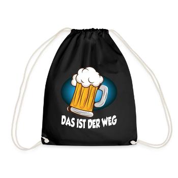 Das ist der Weg - lustiges Party Malle Design - Turnbeutel - Schwarz - Vorne