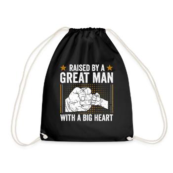 Élevé par un grand homme au grand cœur Fête des pères - Sac de sport léger - noir - Devant