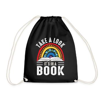 Jetez un coup d’œil C’est dans un rat de bibliothèque de lecture de livre - Sac de sport léger - noir - Devant