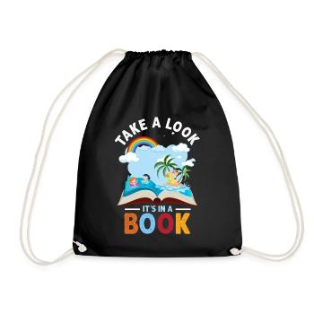 Jetez un coup d’œil C’est dans un rat de bibliothèque de lecture de livre - Sac de sport léger - noir - Devant
