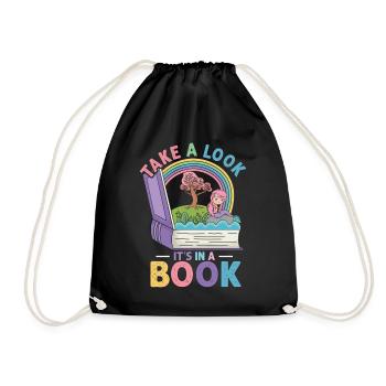 Jetez un coup d’œil C’est dans un rat de bibliothèque de lecture de livre - Sac de sport léger - noir - Devant