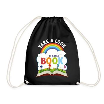Jetez un coup d’œil C’est dans un rat de bibliothèque de lecture de livre - Sac de sport léger - noir - Devant