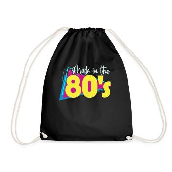 80er Die Musik der 80er - Turnbeutel - Schwarz - Vorne