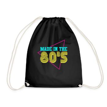 80er Die Musik der 80er - Turnbeutel - Schwarz - Vorne