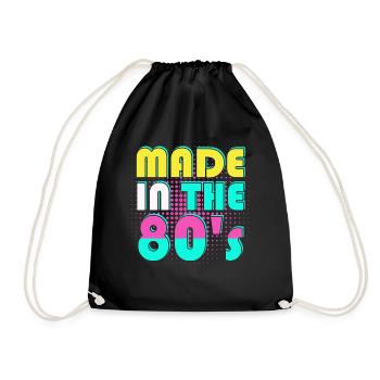 80er Die Musik der 80er - Turnbeutel - Schwarz - Vorne