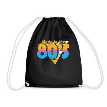 80er Die Musik der 80er - Turnbeutel - Schwarz - Vorne