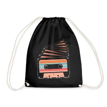 Cassette des années 80 Cassette de remontage de crayon des années 1990 - Sac de sport léger - noir - Devant