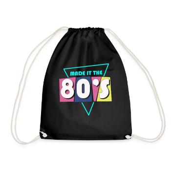 80er Die Musik der 80er - Turnbeutel - Schwarz - Vorne