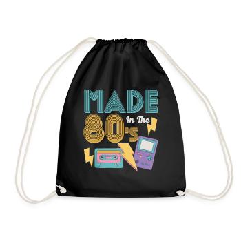80er Die Musik der 80er - Turnbeutel - Schwarz - Vorne