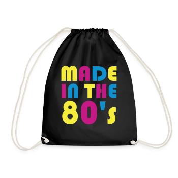 80er Die Musik der 80er - Turnbeutel - Schwarz - Vorne