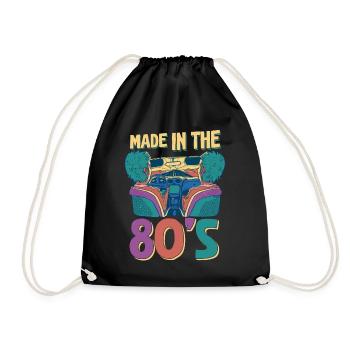80er Die Musik der 80er - Turnbeutel - Schwarz - Vorne