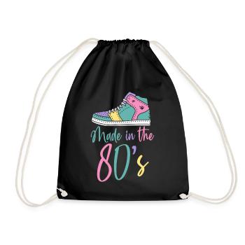80er Die Musik der 80er - Turnbeutel - Schwarz - Vorne