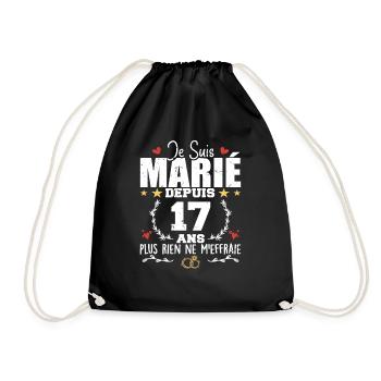 Je Suis Marié Depuis 17 Ans, Cadeau 17 Ans Mariage - Sac de sport léger - noir - Devant