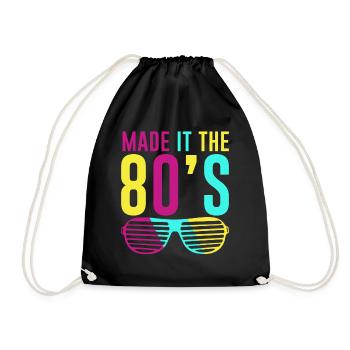 80er Die Musik der 80er - Turnbeutel - Schwarz - Vorne