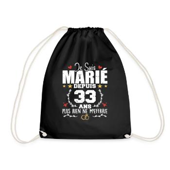 Je Suis Marié Depuis 33 Ans, Cadeau 33 Ans Mariage - Sac de sport léger - noir - Devant