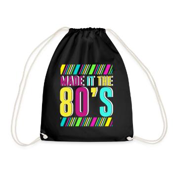 80er Die Musik der 80er - Turnbeutel - Schwarz - Vorne
