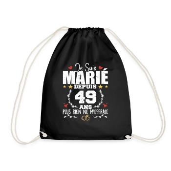 Je Suis Marié Depuis 49 Ans, Cadeau 49 Ans Mariage - Sac de sport léger - noir - Devant