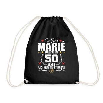 Je Suis Marié Depuis 50 Ans, Cadeau 50 Ans Mariage - Sac de sport léger - noir - Devant