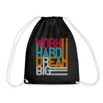Travailler dur rêver grand - Sac de sport léger - noir - Devant