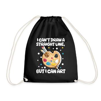Je ne peux pas tracer une ligne droite mais je peux Art - Sac de sport léger - noir - Devant