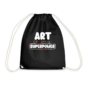 Art Is My Superpower - Drawstring Bag - black - Front