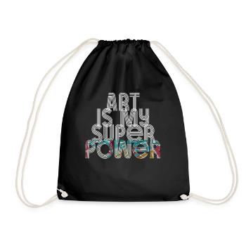 Art Is My Superpower - Drawstring Bag - black - Front